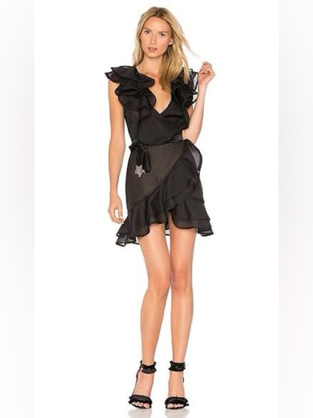 For Love & Lemons Bowie Star Wrap Organza Dress